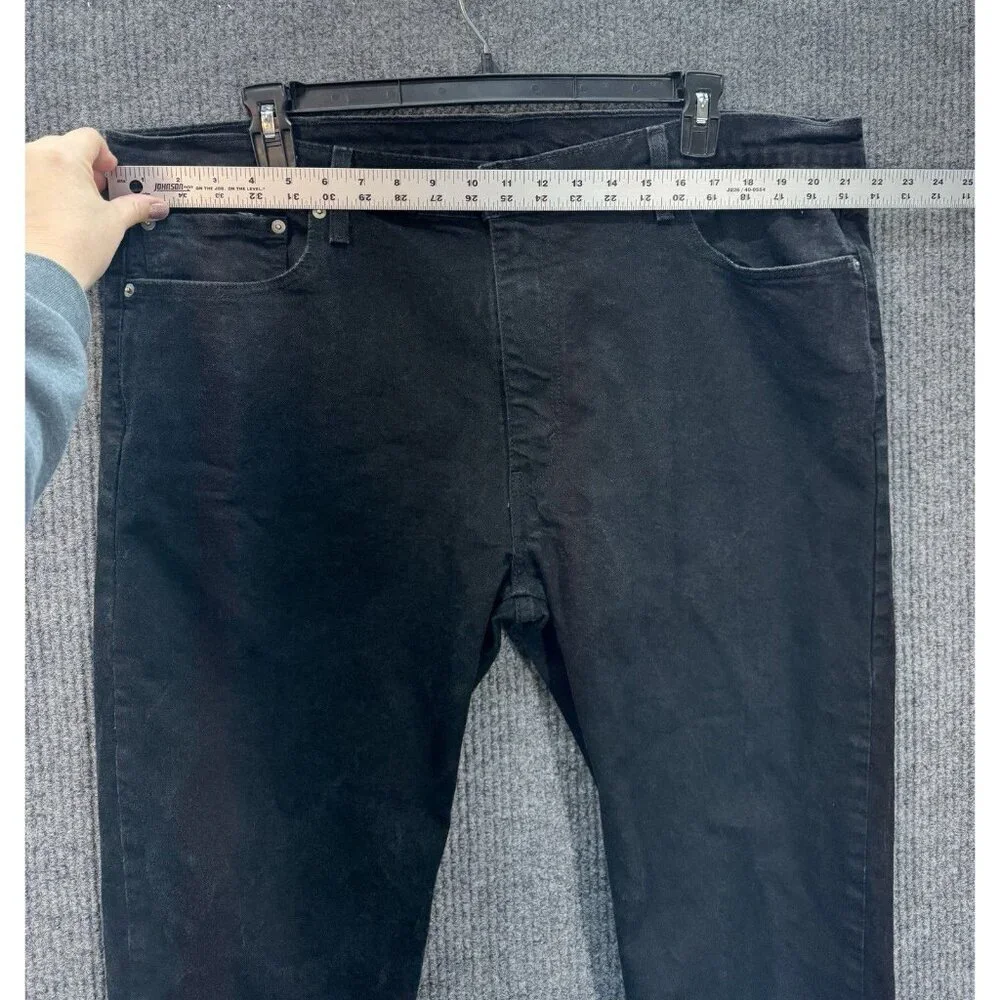 Levis 502 Jeans Men’s 44x30 Fits 44x27 Black Classic Taper Stretch Denim Fade